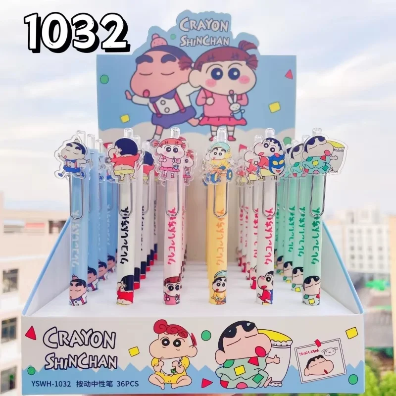 2024 Anime Cartoon Crayon Shin-Chan Noob Gel Pen Exquisite Box Packaging Neutral Pen Student Stationery Office School Supplies