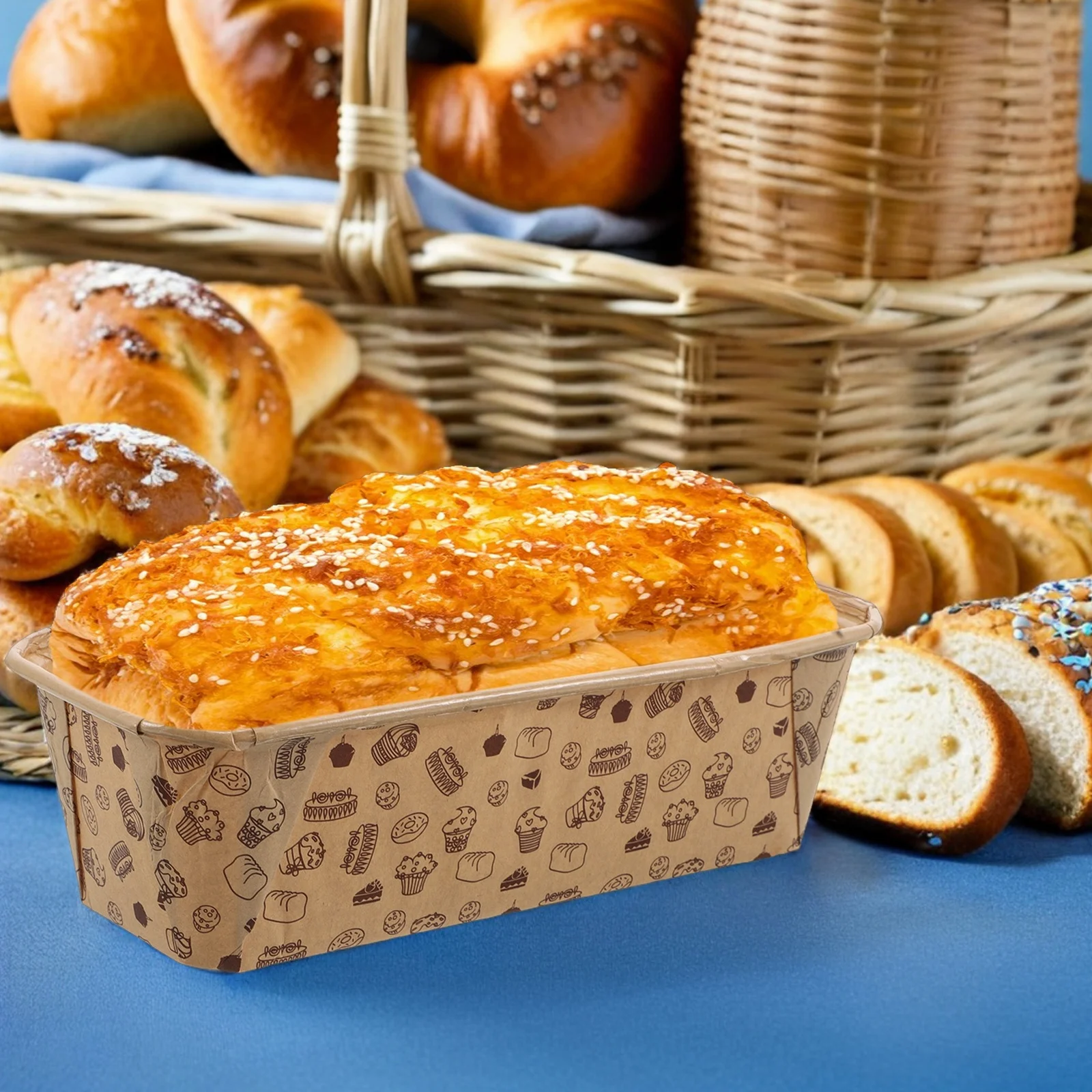 

20Pcs Cake Boxes Rectangle Paper Loaf Pans 7.47x3.54x2.16in Grease Resistant Baking Molds Quick Bread Pumpkin Bread Homemade