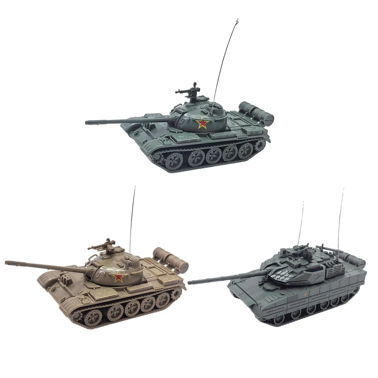 1:72 Vehicles Model Set Collection Action Model Brain Teaser Model Toy Tank Set 4D Vehicles Model Set Tank Playthings for Game