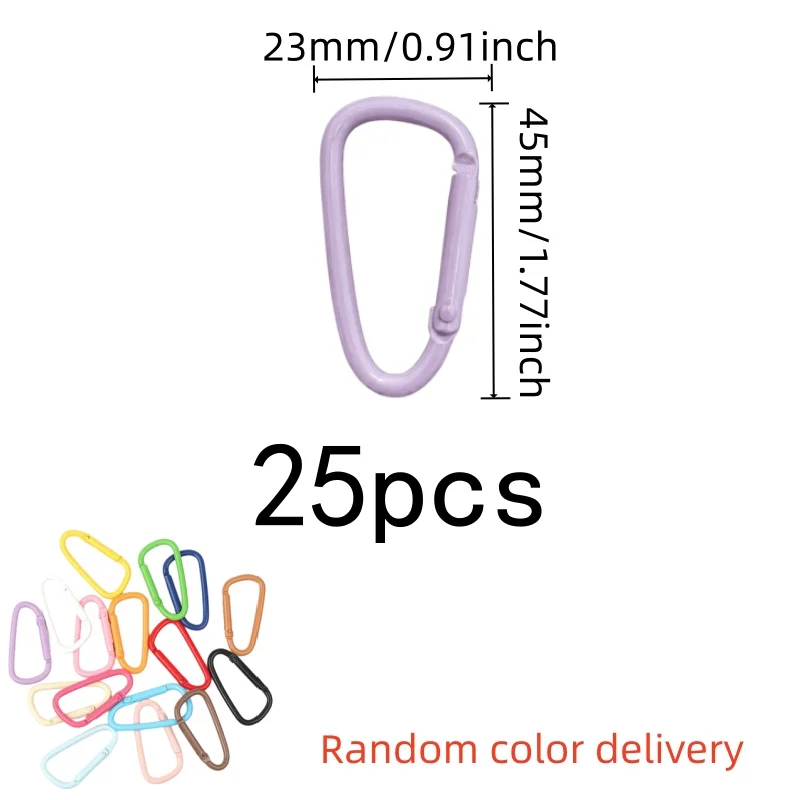 Candy Color Snap Hooks 25 pcs, Easy Snap Gate, Random Macaron Colors, for Outdoor Item Securing, Multipurpose