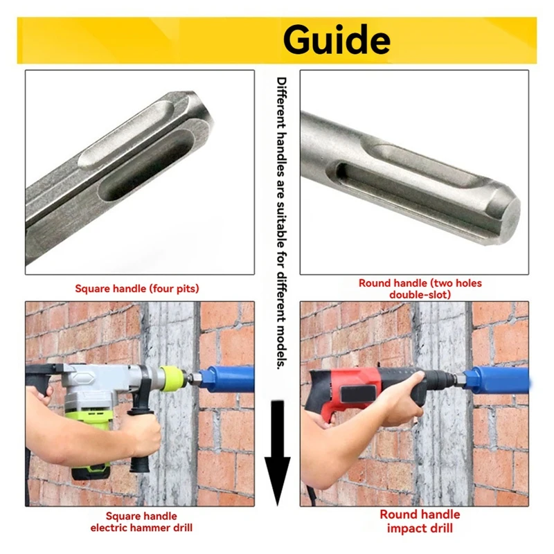 abul-sds-plus-diamond-core-bit-m22-drill-adapter-round-handle-connecting-rod-for-electric-drill-converter-6pcs