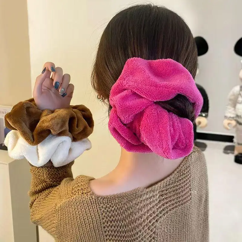 Large No Crease Cloth Hair Ties Durable Stretchy Hair Bands for Women Girls Dry Hair Campus Student Use