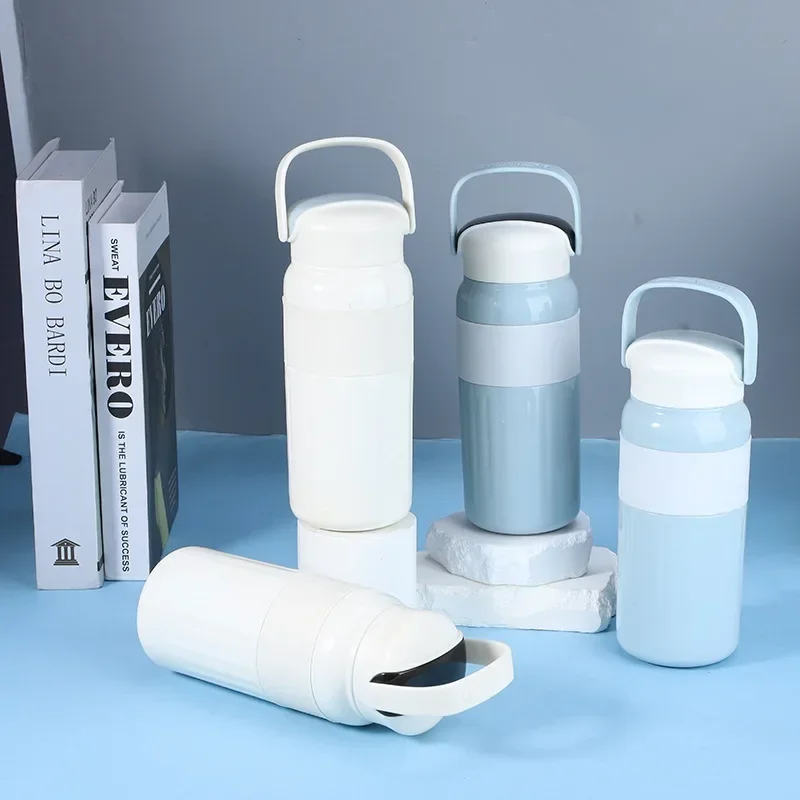 Stainless Steel Insulated Cup With Carrying Handle Portable Handy Cup Intelligent Touch Temperature Display Insulation Cup