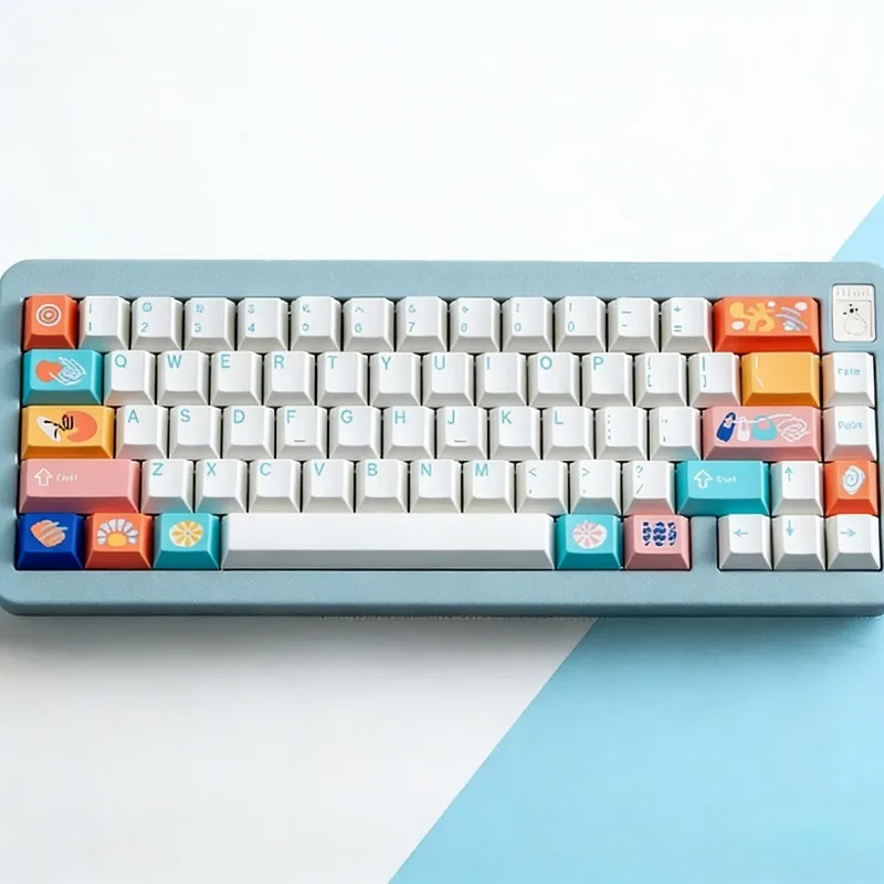 Bestselling Keykobo Cinque Terre Keycaps - ABS Double Shot/Triple Shot Custom Keycap Set by KKB 65%、TKL、100% key caps Desk Mat