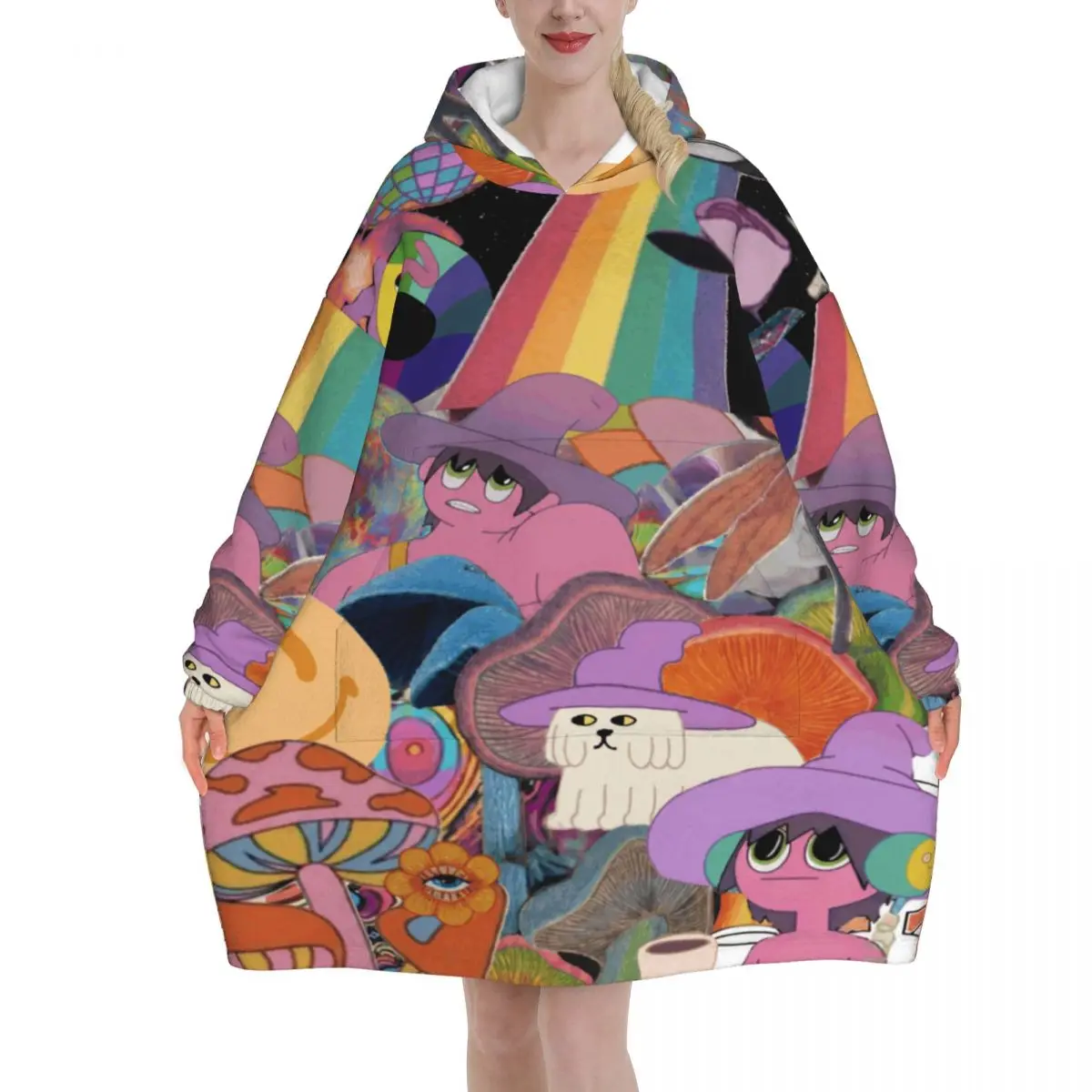 Midnights Gospes Blanket Hoodie Wearable Blanket Oversize with Pocket Warm Sleeping Bag Soft Cozy Onesie