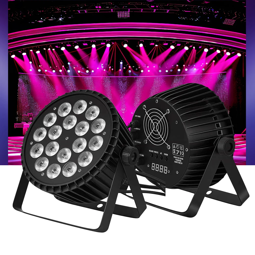 

2/4/6 шт. 18x10 Вт Par Light напольный RGBWA УФ-светодиодный сценический светильник из алюминиевого сплава, стробоскопы для DJ, церковного бара, дискотеки, рождественской вечеринки