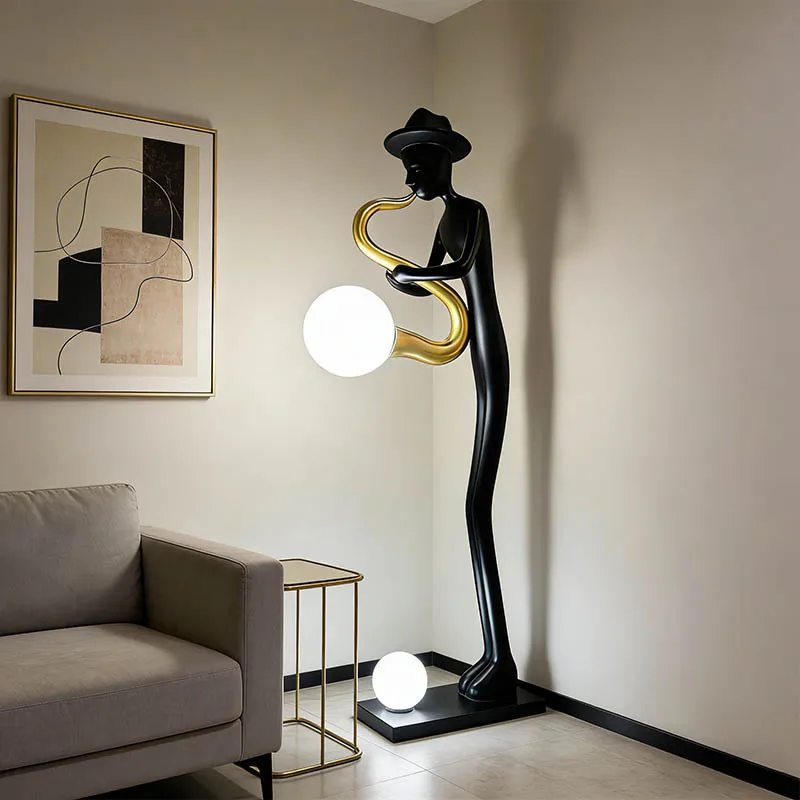 DSA light luxury humanoid sculpture floor lamp large ornament music bar hotel exhibition hall decorative lamp