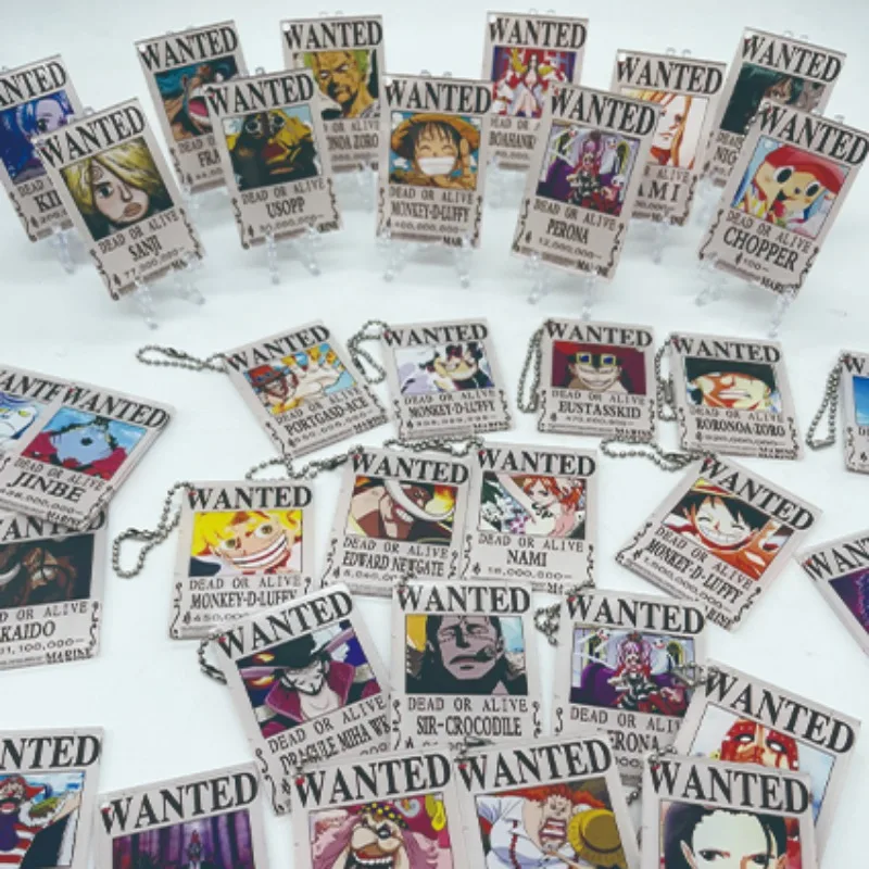 One Piece Anime The Latest Four Emperors'Reward Wanted Order Double Sided Pattern Limited Acrylic Pendant Ornament Kids Gifts