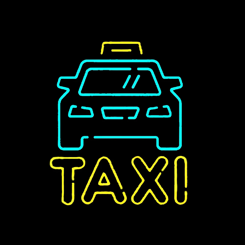 Taxi Car Lamp Taxicab Custom Handmade Real Glass Tube Advertise Company Call Staion Stop Decor Display Neon Sign Light 19