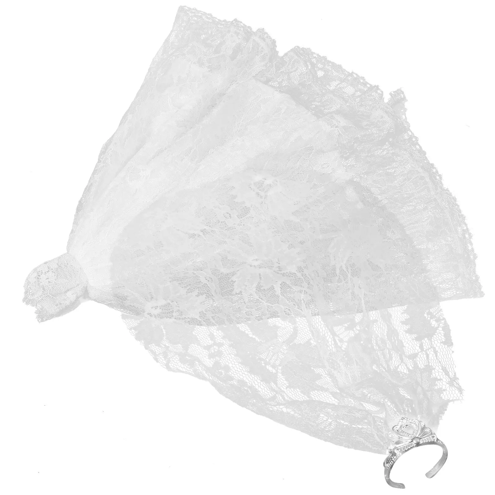 

1Set Compact Wedding Dress Ensemble with Veil for Tiny Figures Smooth Silhouette Washable Reusable Dressing Prop Costume Set