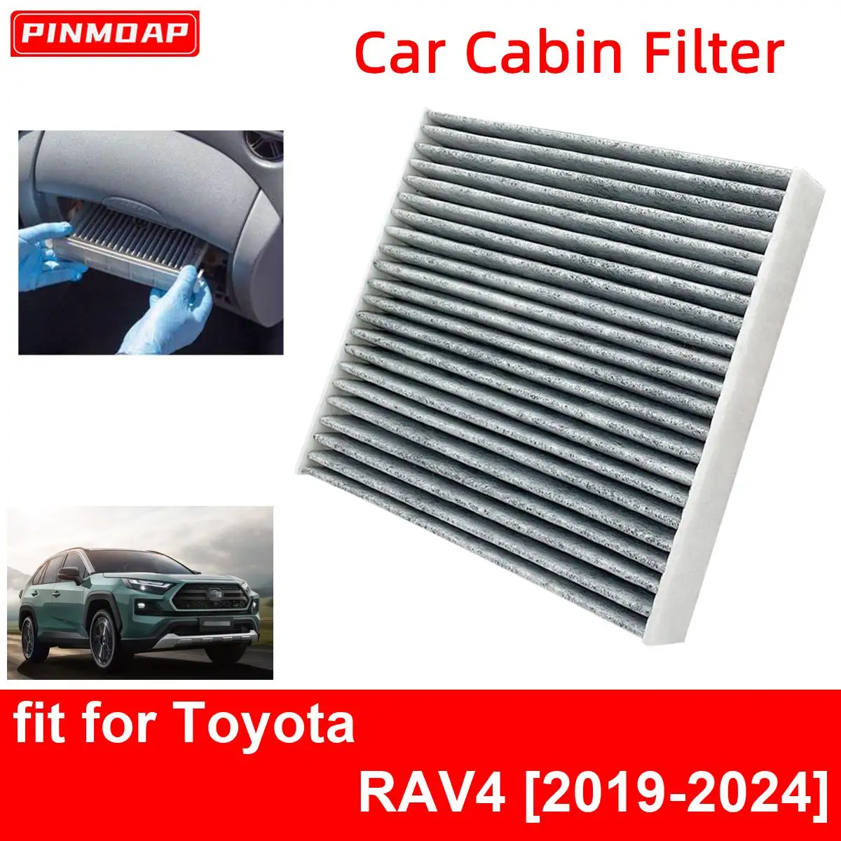 Car Cabin Air Filter for Toyota RAV4 2019-2024 Auto Filters Carbon Fiber 2019 2020 2021 2022 2023 2024