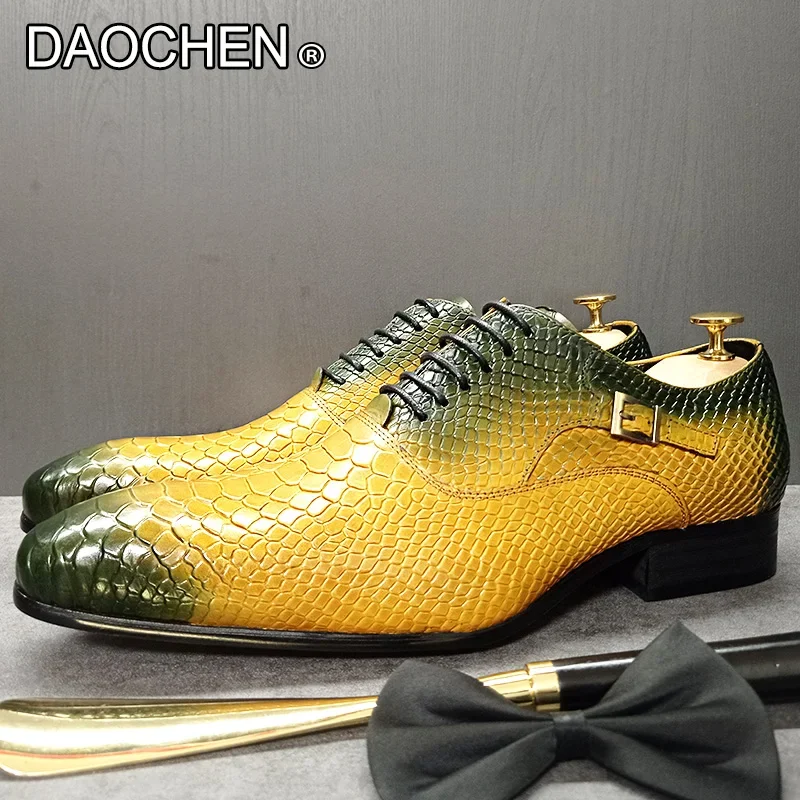 Chaussures italiennes en cuir pour hommes, noir, café, couleurs mélangées, boucle, astro décontracté, tenue de mariage et de bureau