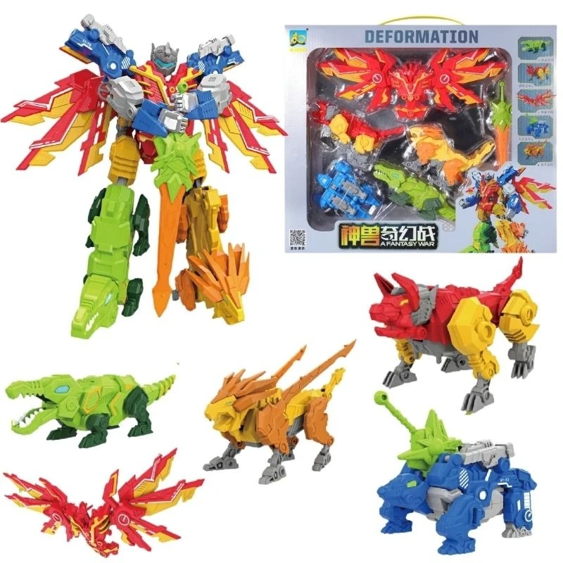 Robot de deformación 5 en 1, juguetes de modelo de plástico DIY, interacción de juegos para niños, juguetes para niños, regalos de Navidad, regalos de cumpleaños para invitados 6-12 +