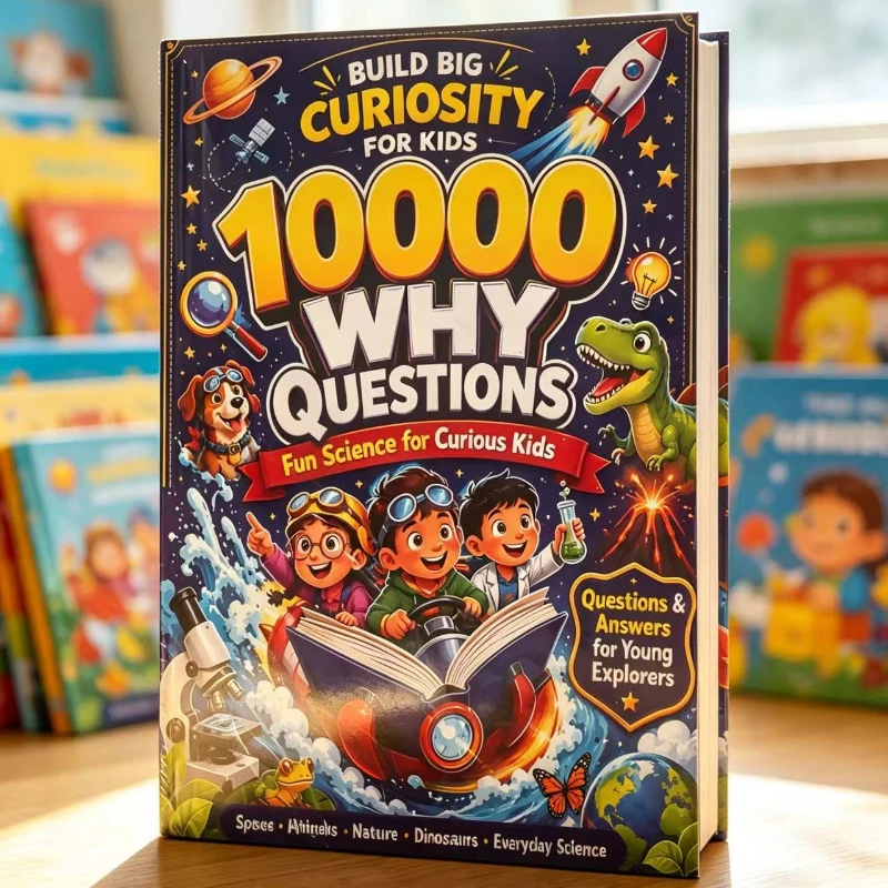 Kids 10000 Why Questions Educational Book, Science Q&A Encyclopedia, Space Dinosaur Nature Animal Learning Book for Children