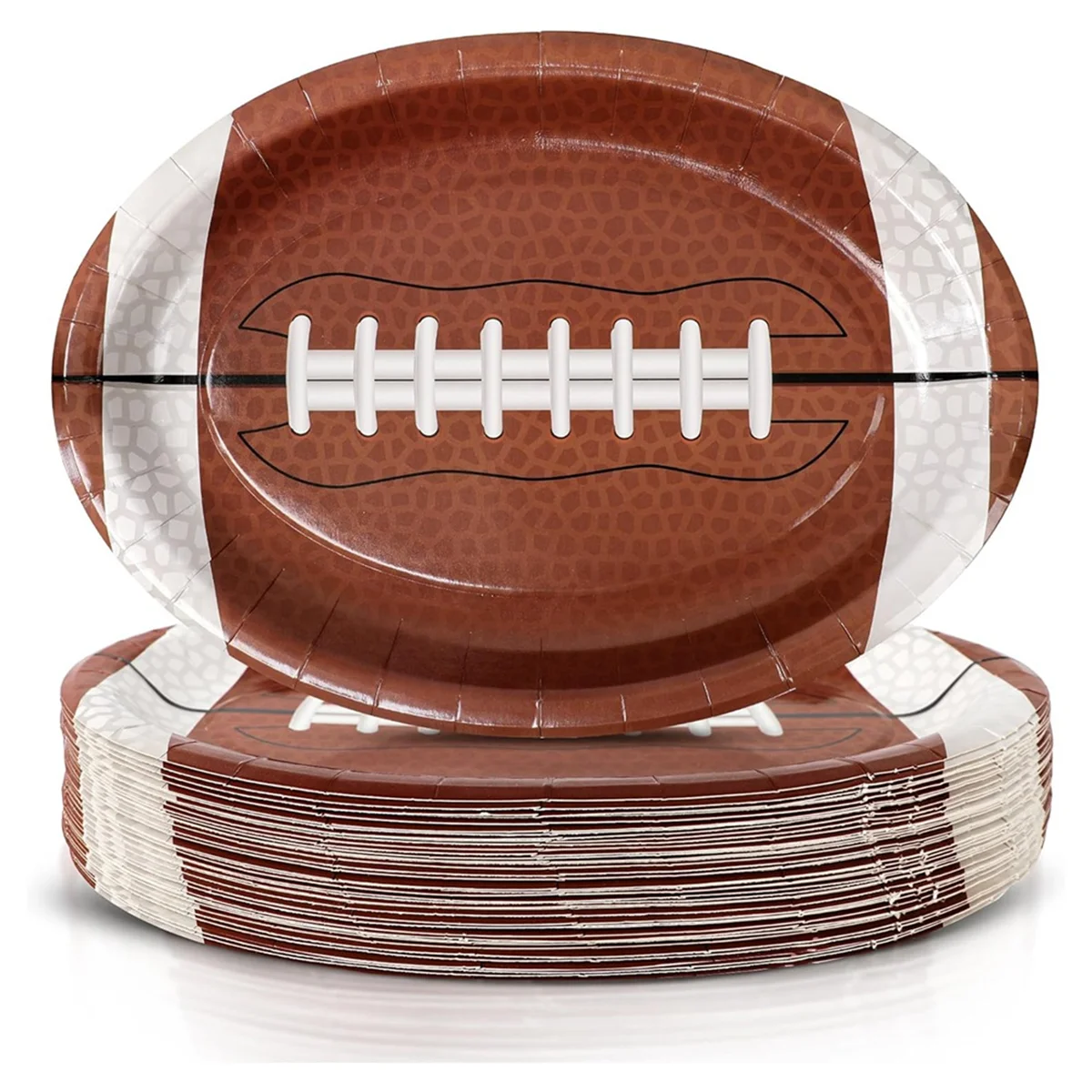 50Pcs Football Shaped Disposable Paper Dinner Plates Tableware for Outdoor Sports Game Birthday Football Party