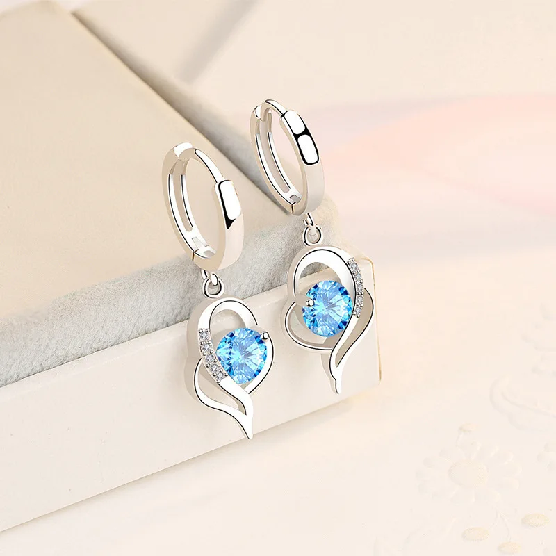 

SHXI Women's Anti-allergic Earrings Woman 925 Silver Jewelry Bags Rhinestones Hoop 2025