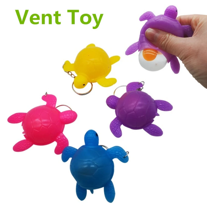 

1 Pcs Random Color Highly Simulated Turtle Decompression Toys Keychain Natural Latex Decompression Toys Suitable For All Ages