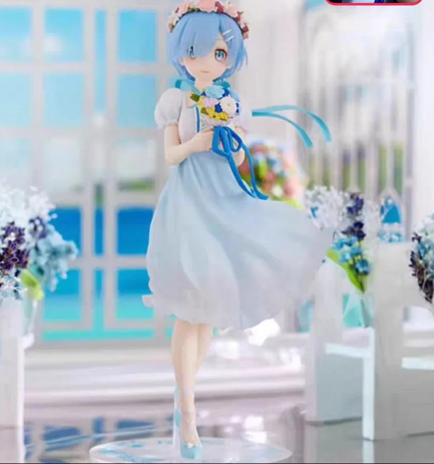 2026 ln estoque japonês original anime pvc rem vestido de casamento ver figura de ação brinquedos modelo colecionável