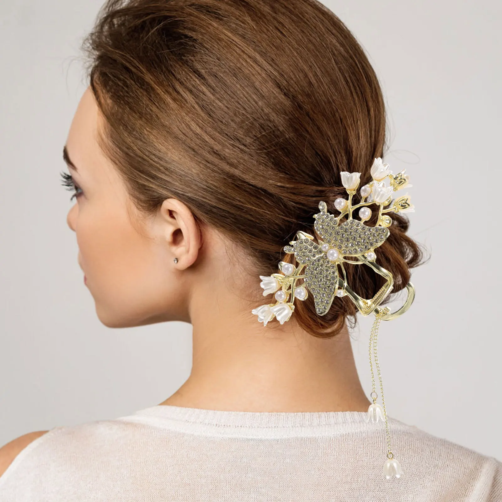 

Elegant Hair Claw Clip Clamp Clips Accessories Decorative Barrette Festive Flower