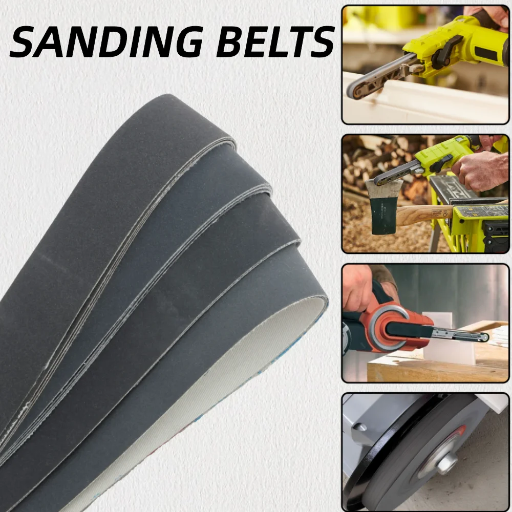 

20Pcs Silicon Carbide Sanding Belts multi-functional Abrasion Resistant Efficient Polishing Sandpaper for Metal Plastic Rubber