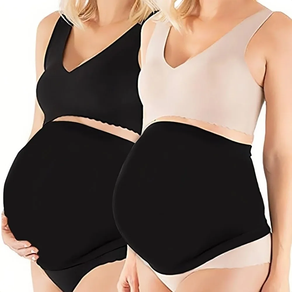Breathable Women Pregnant Belts Back Pressure-Reduction Elastic Pregnant Belt Waist Non-slip Maternity Support Belt 2-10 months