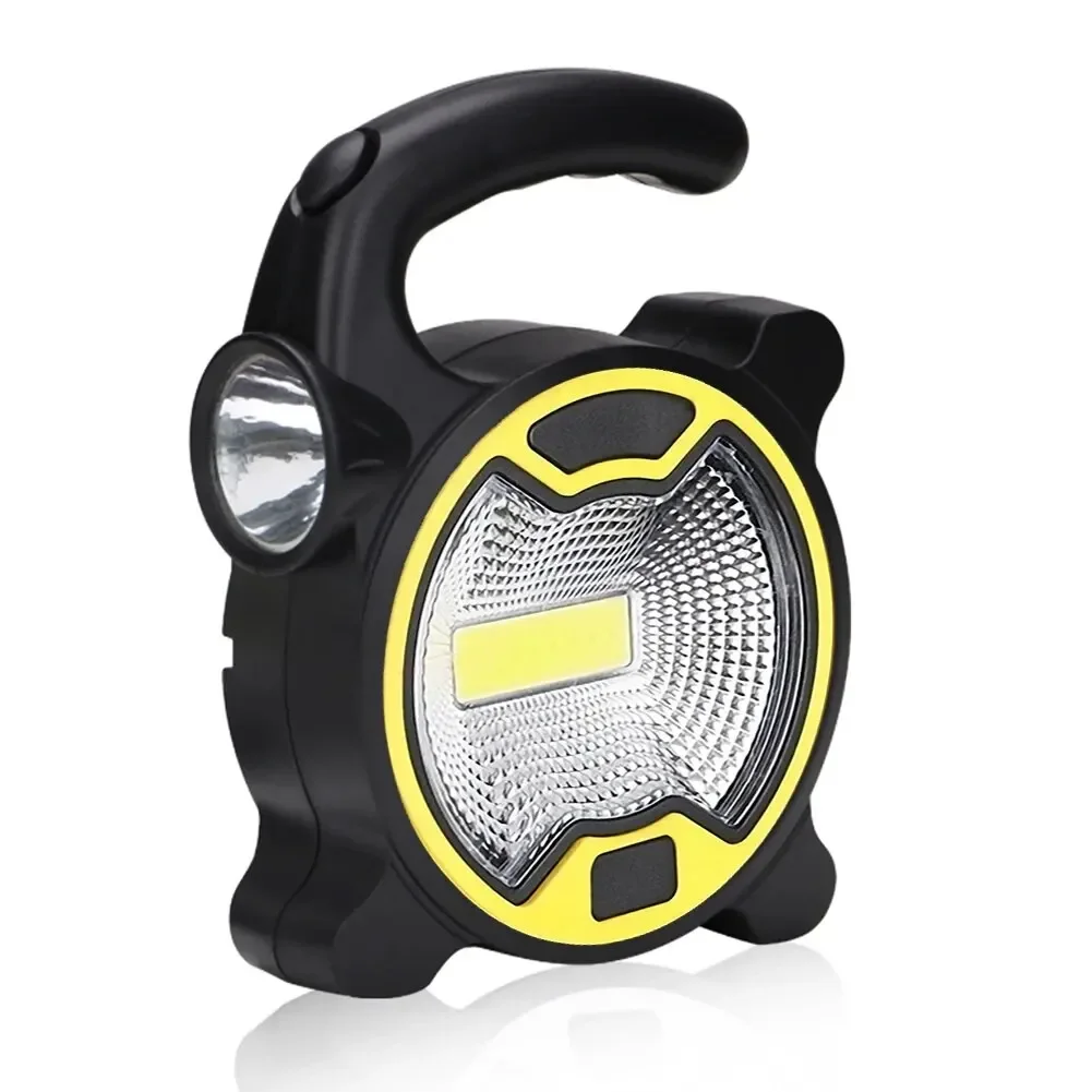 Portable Battery COB LED Work Light, Hand Flashlight, Flashlight, Outdoor Tent, Camping Lights with Handle, Not Included