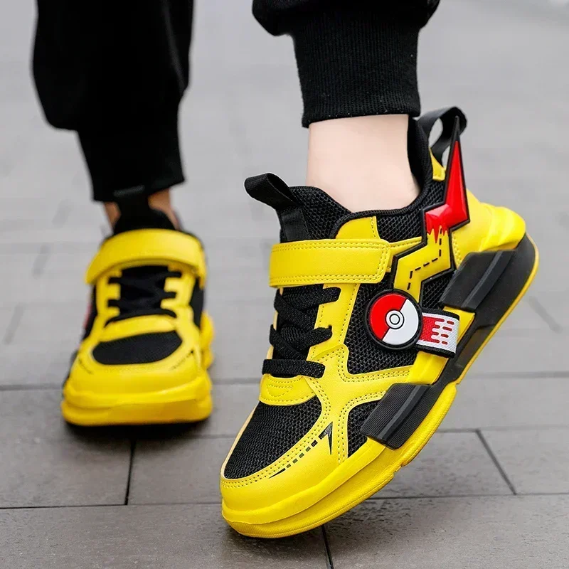 Kids Casual Sneakers Pikachu Cartoon Sneakers for Men and Women Pokémon Student Running Shoes Breathable Light Size EU28-39