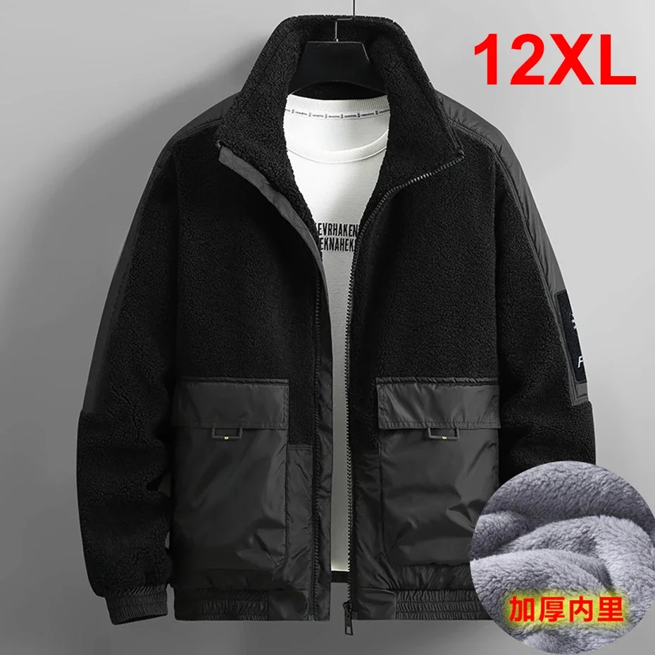 Polar Fleece Jacket Men Winter Thcik Warm Fleece Jacket Coat Plus Size 12XL Fashion Casual Polar Fleece Coat Male