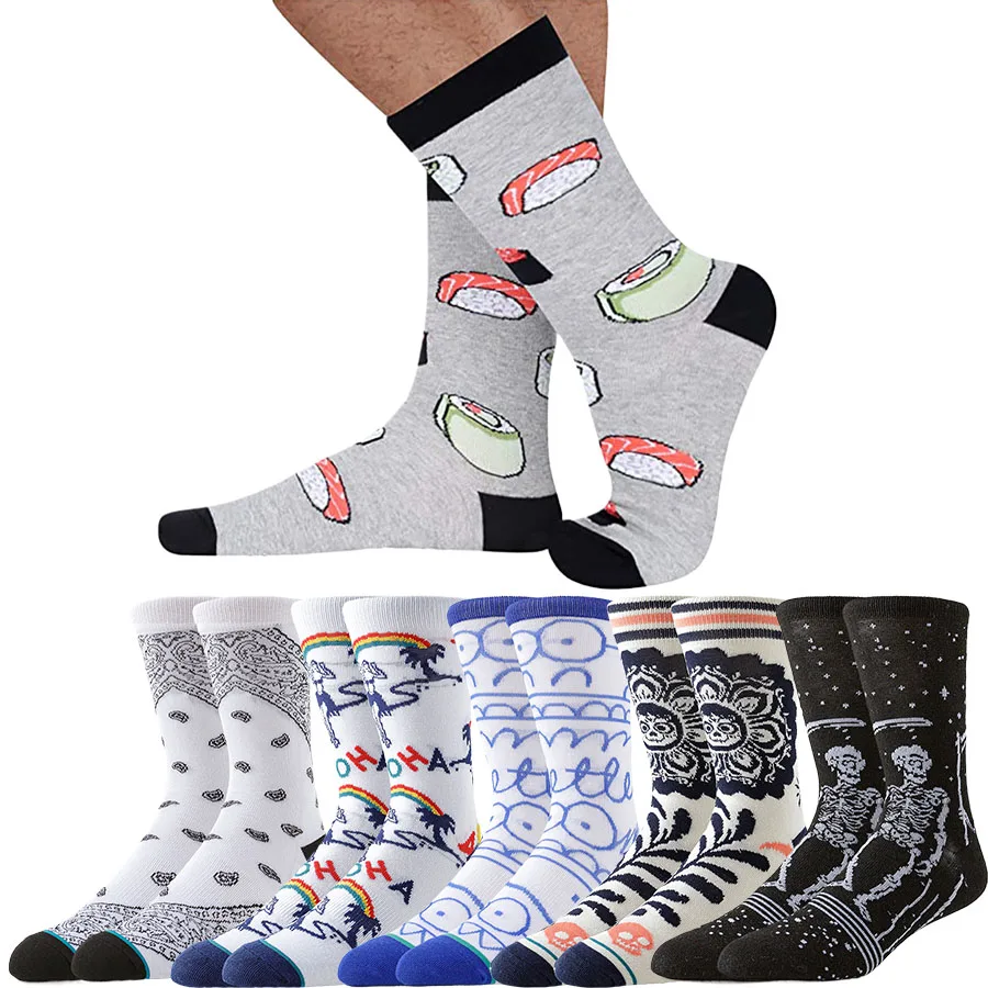 Calcetines de tubo para hombre y mujer, calcetines felices, moda urbana, Hip Hop, divertidos calcetines de vestir novedosos, de diseñador, cálidos, suaves, para invierno, uso informal