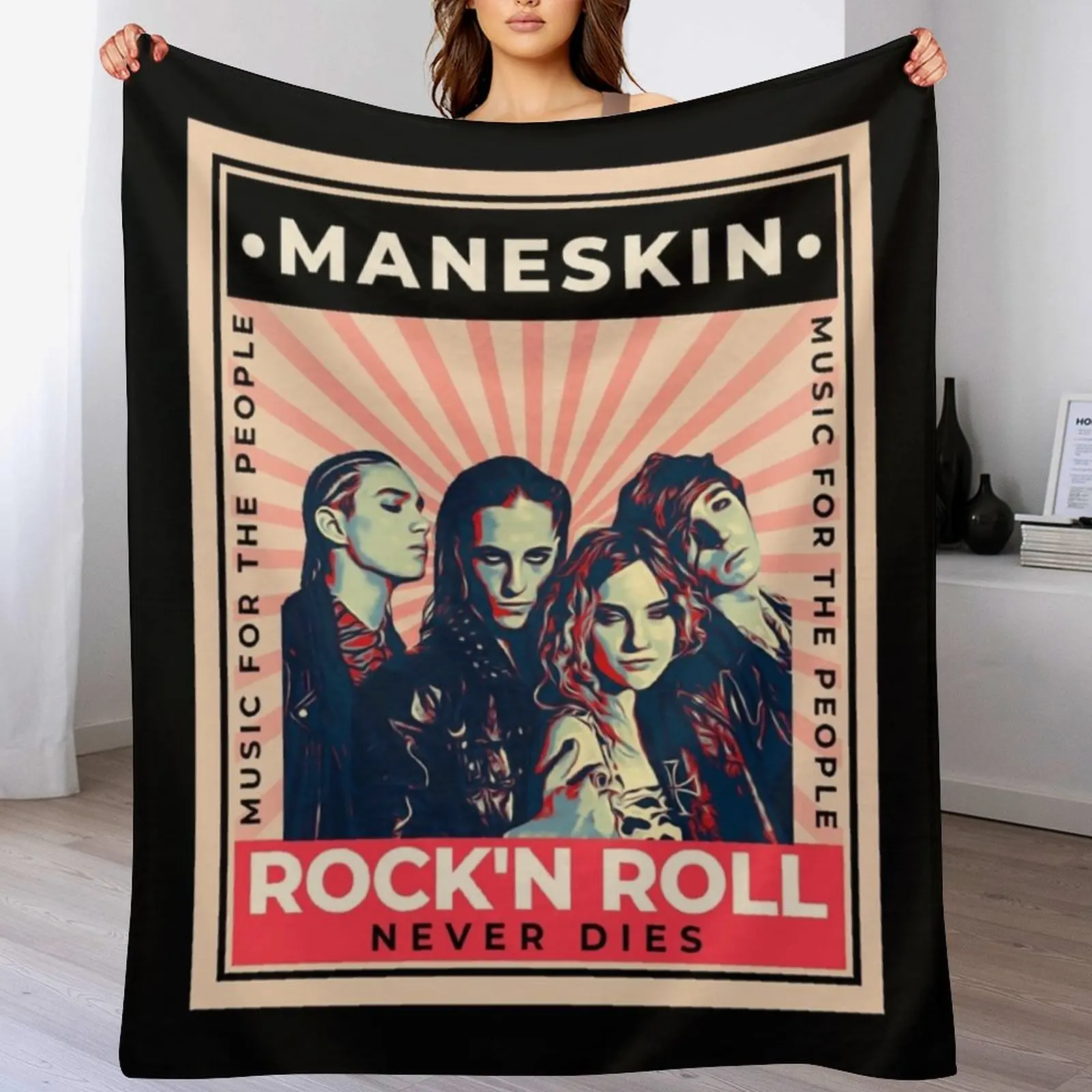 Maneskin Classic . Throw Blanket Ultra Soft Flannel Fleece Blanket for All Seasons