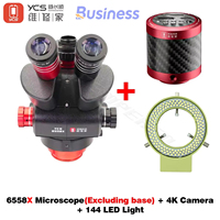 YCS 6558X 6558S Trinocular Microscope with Large Base 6.5-58 Zoom 4K Camera for Phone PCB BGA CPU Welding Microscope Tools