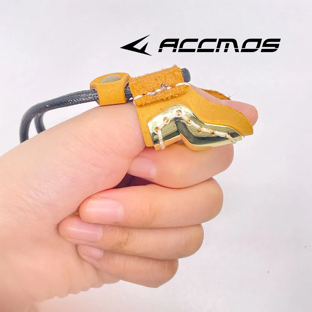 

Защитное кольцо для большого пальца для стрельбы из лука, перчатки для стрельбы из латуни, коровья кожа, мягкая кожа для изогнутого лука, охотничья мишень для стрельбы по мишеням