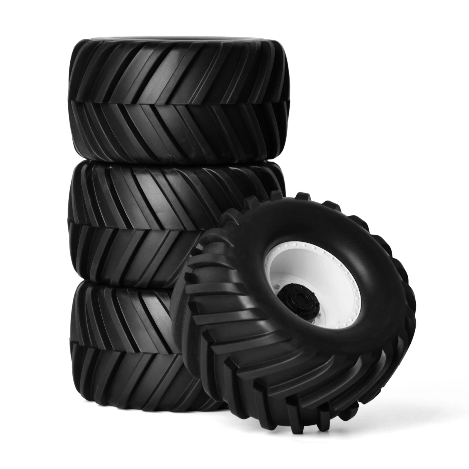 4-częściowy zestaw kół i gumowych opon do zdalnie sterowanego monster trucka w skali 1/10, Tamiya HSP HPI Kyoshima HPI Tamiya