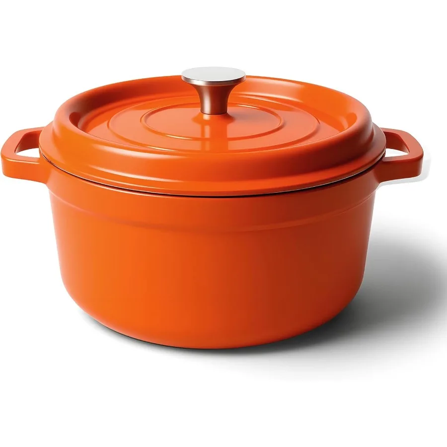 

7-литровая голландская духовка с крышкой, антипригарная эмалированная чугунная посуда для выпечки хлеба, сверхмощная безопасная керамическая кастрюля для духовки до 50