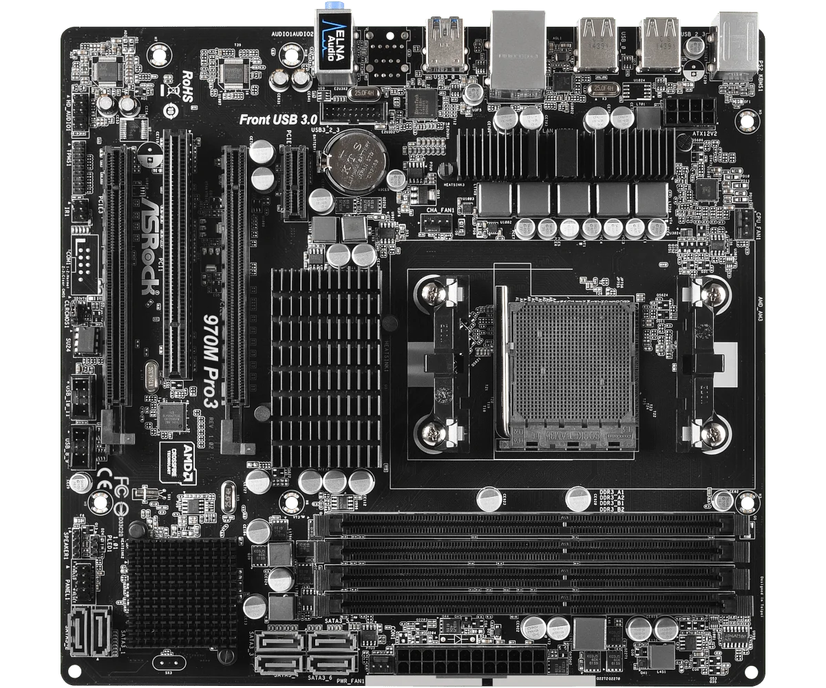 ASRock 970M Pro3 Motherboard AM3 AM3+ DDR3 64GB AMD 970 Micro ATX Support FX FD8300 FD6200 FD4150 CPU