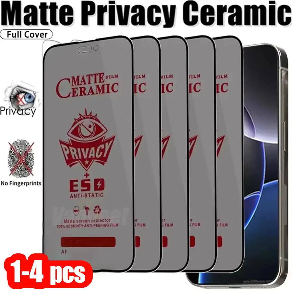 

1-4Pcs Matte Ceramic Privacy Screen Protector For Xiaomi Poco X6 Pro X7 F6 F7 M7 C75 C71 M6 F5 X5 M5S M3 F3 X3 Anti Spy Film