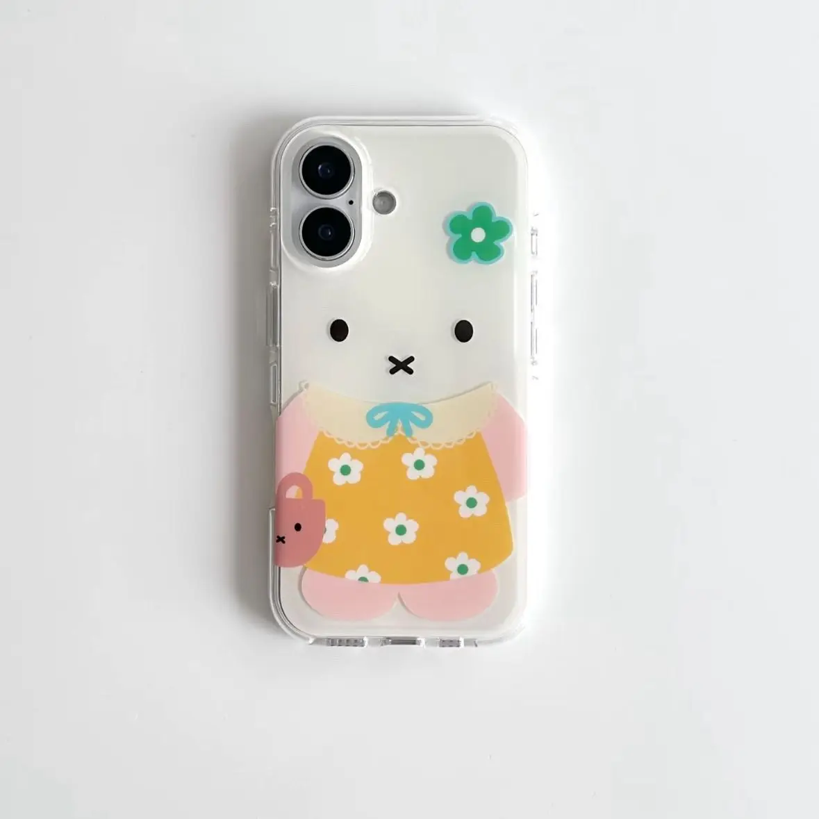 Kawaii Miffy Mobile Phone Case for IPhone 16 15 14 13 12 Anti-fall Wear-resistant Cartoon Lovely New Style Floral Skirt Girl