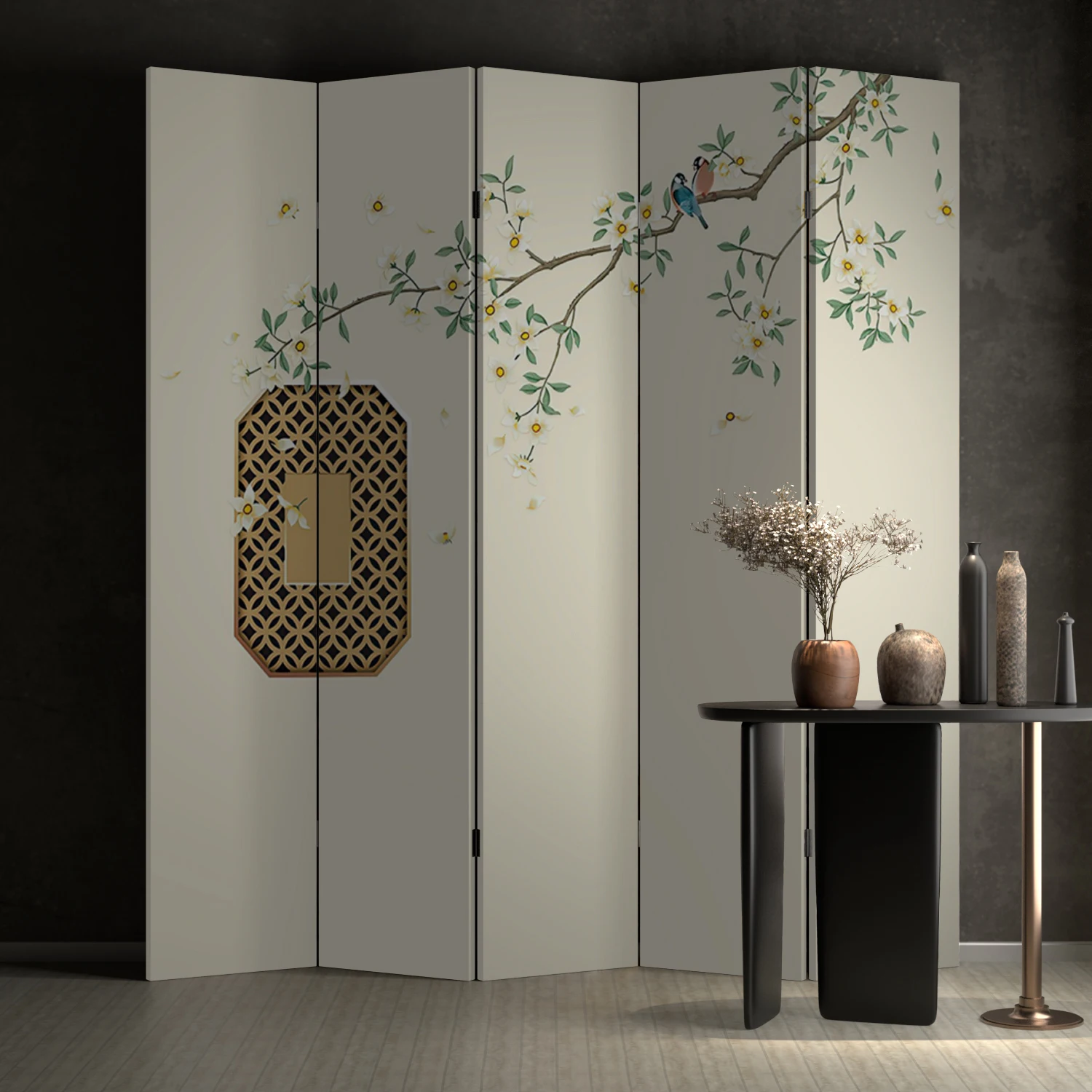 Customizable New Chinese Folding Screen Partition