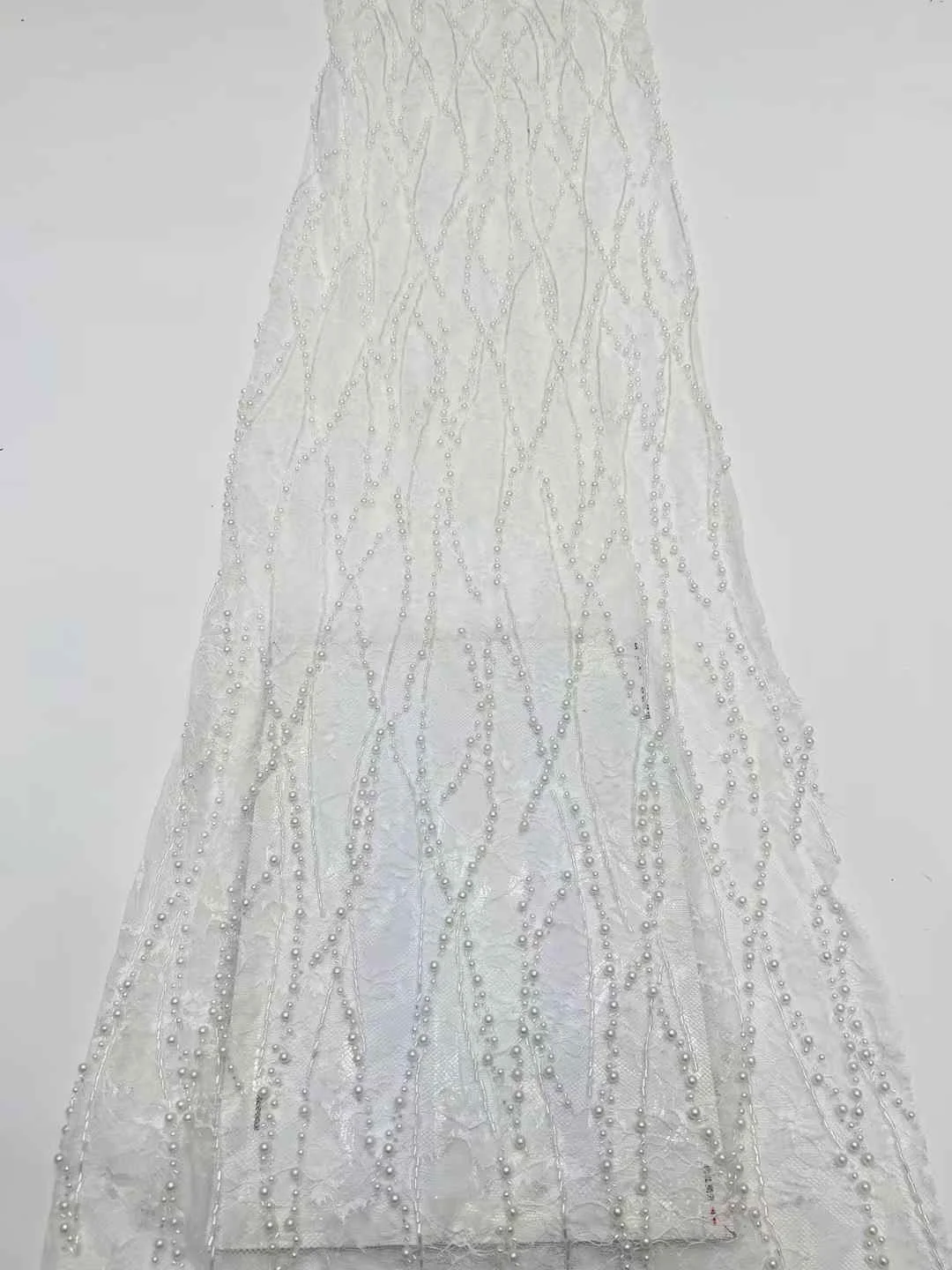 럭셔리 비즈 튜브 자수 아프리카 레이스 원단 프랑스 스팽글 튤 원단 나이지리아 웨딩 파티용