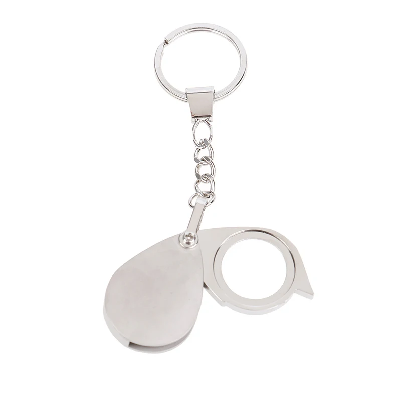 【YA】Loupe folding pocket 10x magnifier loupe magnifying glass lens with keychain