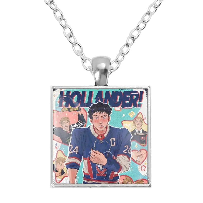 25mm Square Necklace TV H-Heated Rivalry Character Shane Hollander/Ilya Rozanov  Handmade Pendent Accessories Fans Gift