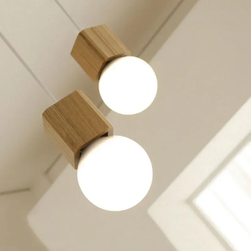 Modern simplicity LED E27 Wood Pendant light Home improvement Wood decoration Pendant lamp