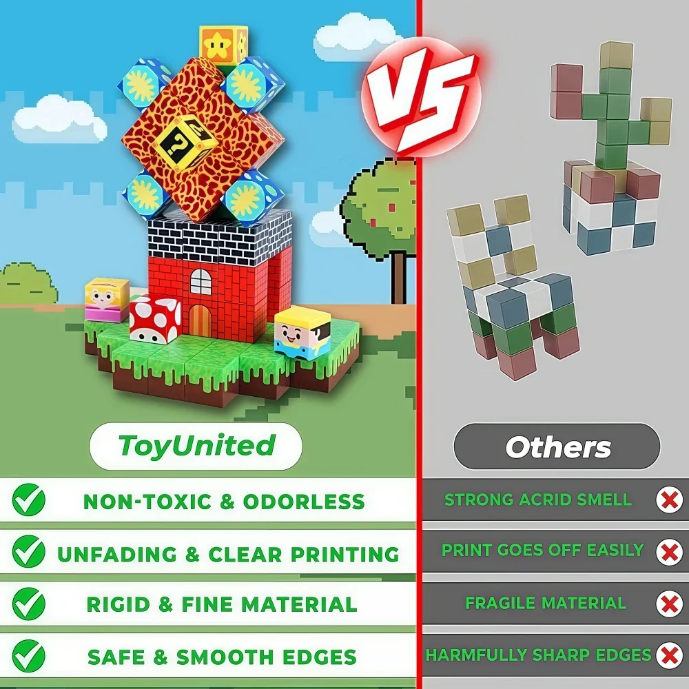 Juguetes sensoriales con vástago magnético, juegos de construcción, juego mundial, modelo de construcción de escena de calle, adecuado para niños