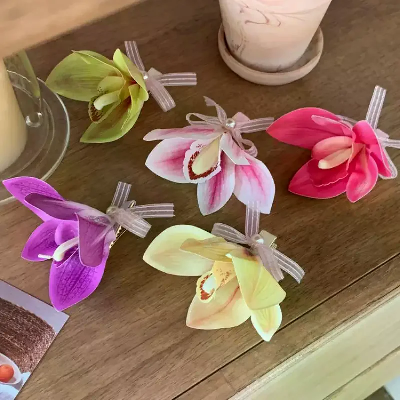 جديد زهرة مخلب شعر للنساء موضة خفيفة مقاطع جانبية فاخرة الفرنسية أنيقة مزاجه رئيس الملحقات #2