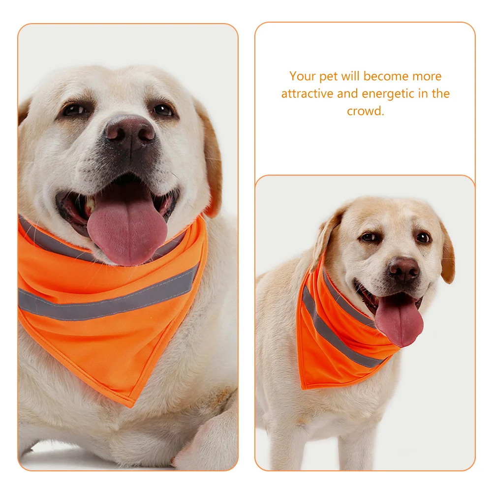 Reflective Pet Scarf High Class Polyester Dog Bandana Breathable Night Walking Safety Accessory Comfortable Washable