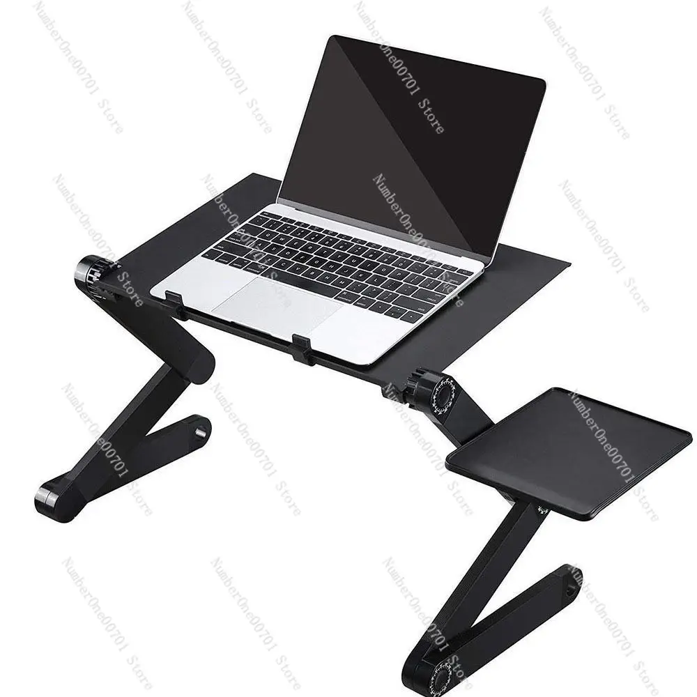 Adjustable Aluminum Computer PC Desk, Portable Laptop Table Stand, Home Bed, Office Laptop Holder with Mouse Pad, 360 Degree