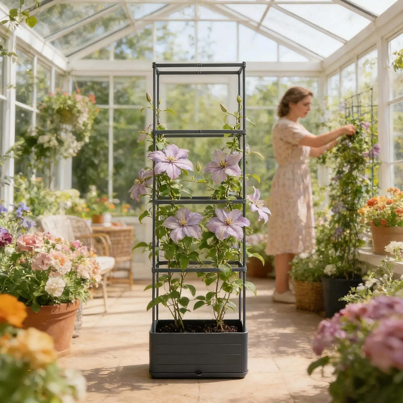 

Tomato Planter Vertical Growing Container Tomato Cage with Trellis for Garden Outdoor Indoor Greenhouse Patio Balcony Terrace