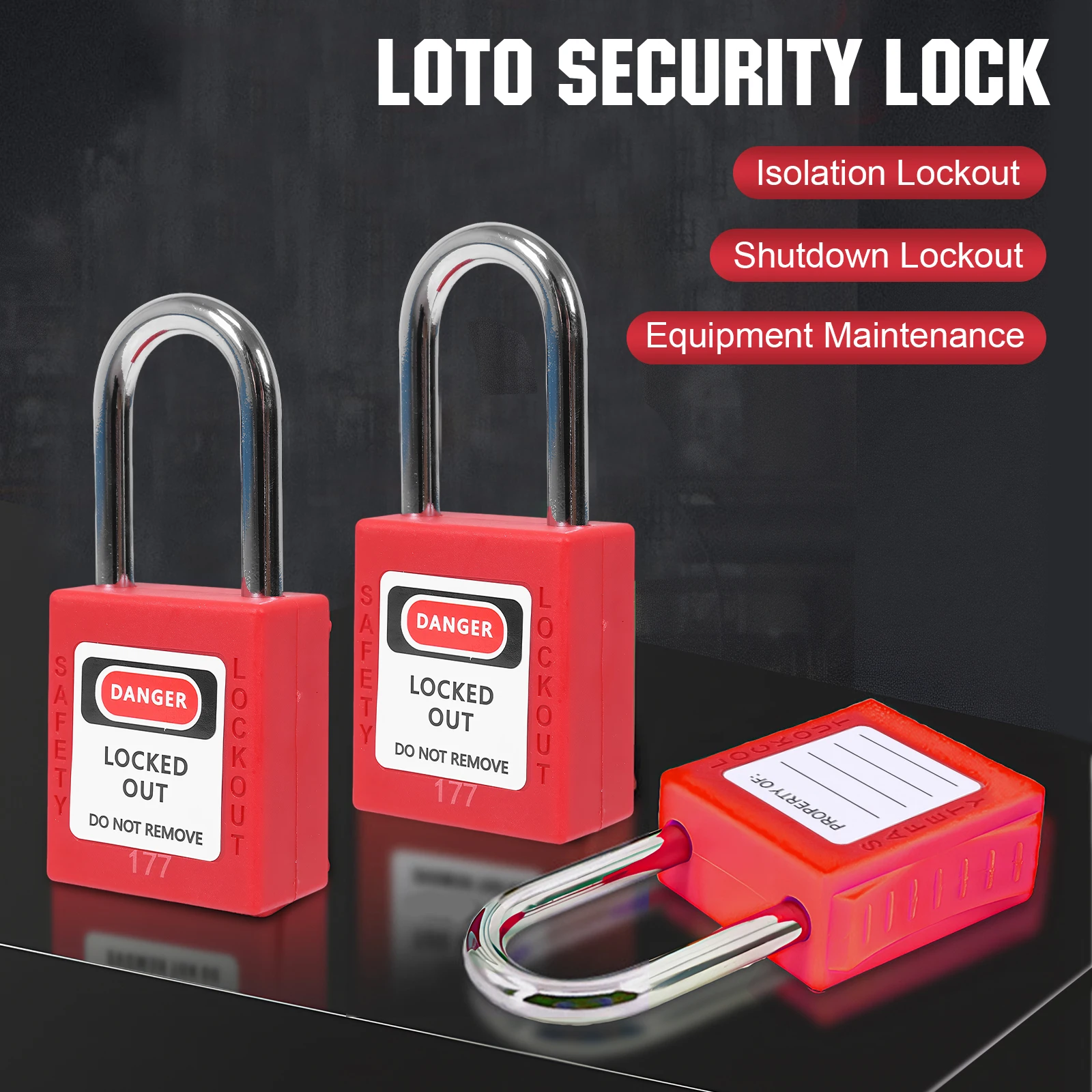 Lockout Tagout Locks Loto Tags Lockout Locks Keyed Different Loto Safety Padlock (304)