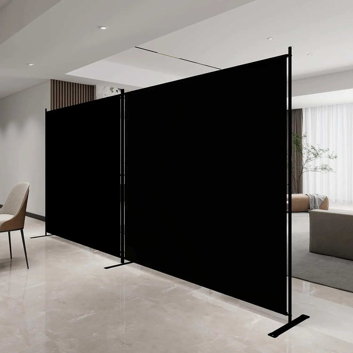 2-Panel Folding Room Divider, 6ft Tall Portable Privacy Screen Wall for Home and Office, Modern Freestanding Partition Separator