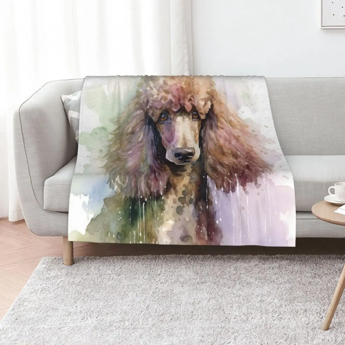 Darling Poodle Throw Blanket Cute Sofa Comforter Stuffeds Decorative Sofa Large Blankets